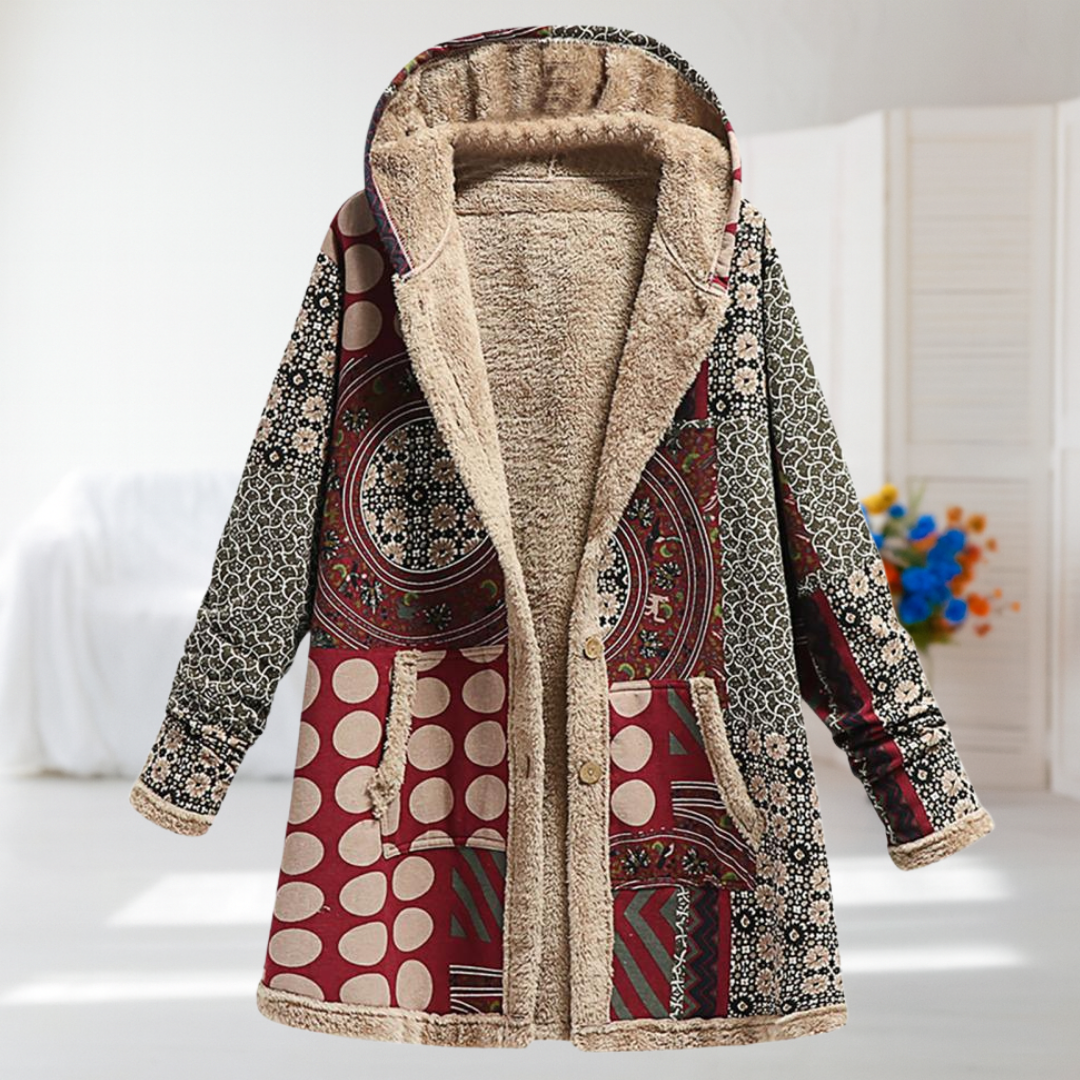 Helen | Geometric Hooded Coat