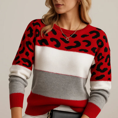 Cledelyn - Leopard Print Casual Jumper