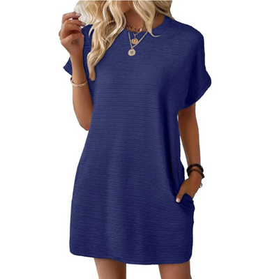 Evasha | Casual Round Neck Summer Dress