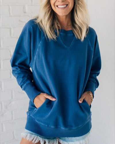 Hermia | Ribbed Accent Pocketed Pullover