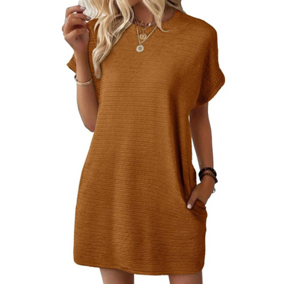 Evasha | Casual Round Neck Summer Dress