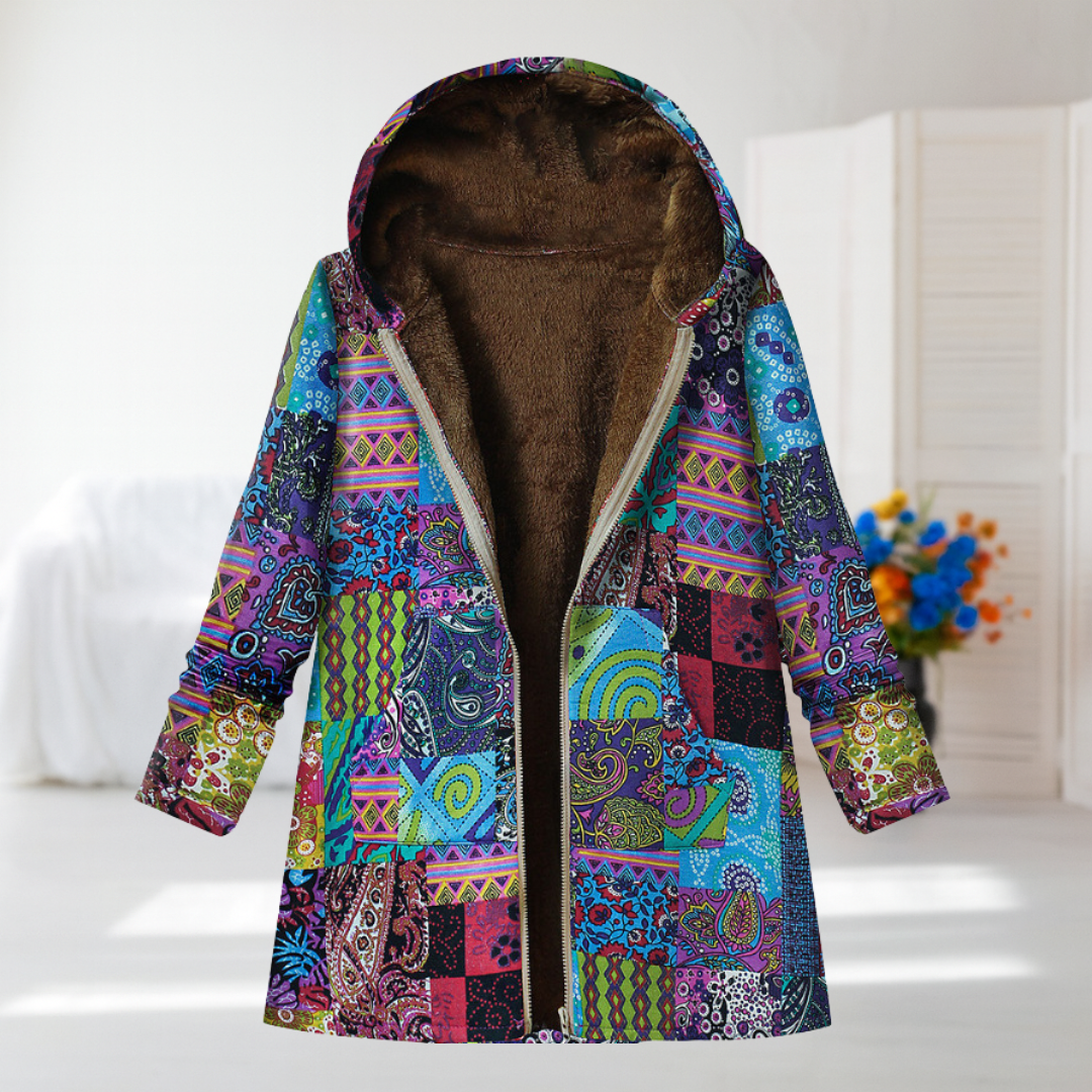 Aurora | Colorful Patchwork Hooded Coat