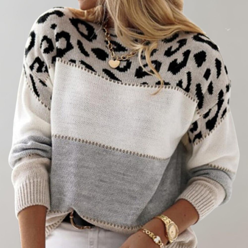 Cledelyn - Leopard Print Casual Jumper