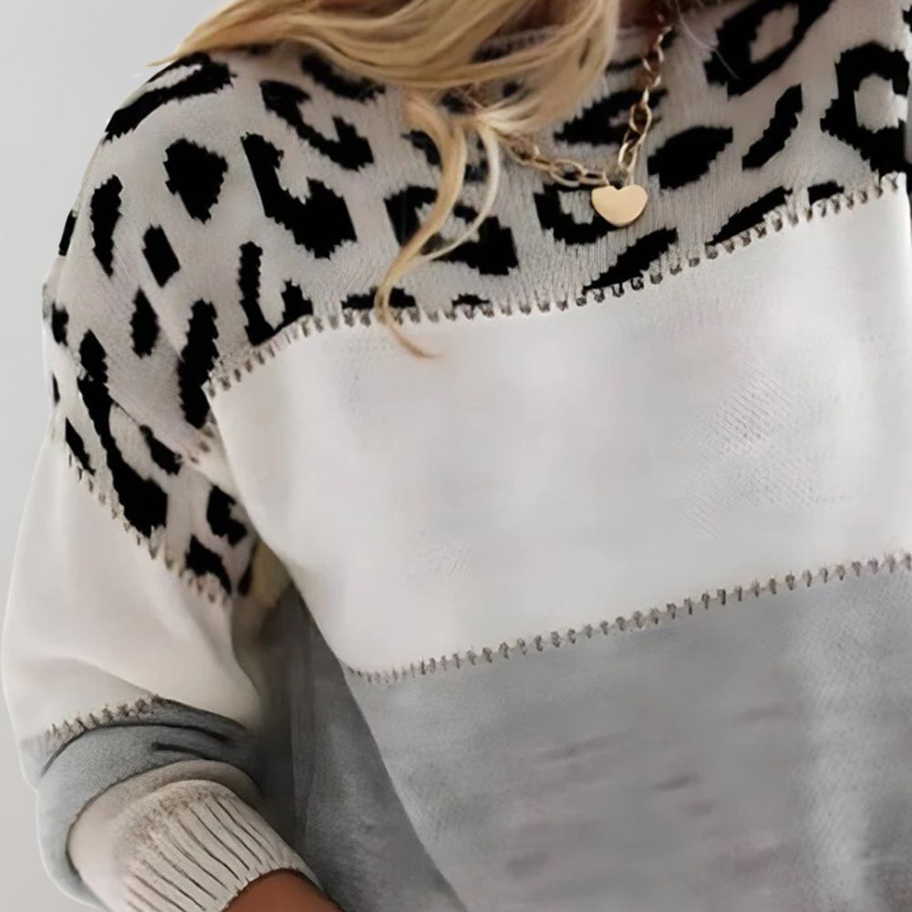 Cledelyn - Leopard Print Casual Jumper
