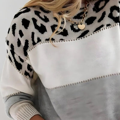 Cledelyn - Leopard Print Casual Jumper
