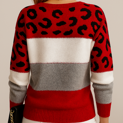 Cledelyn - Leopard Print Casual Jumper