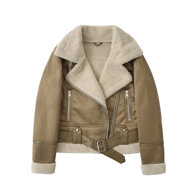 Flor | Suede Velvet Fur Lambswool Jacket