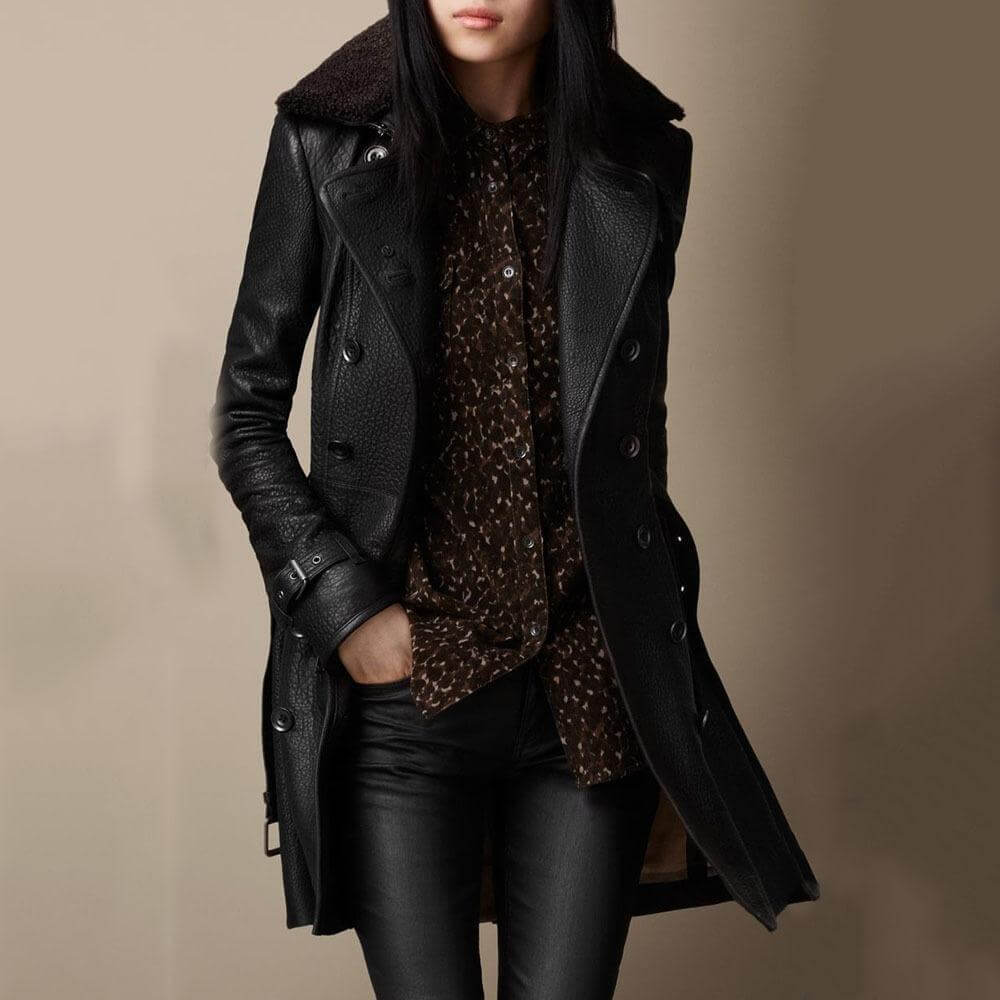 Luxury Leather Trench Coat