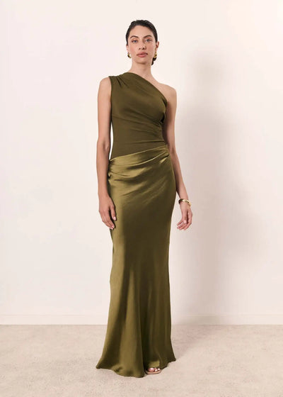 Griselda | One-Shoulder Satin Maxi Dress