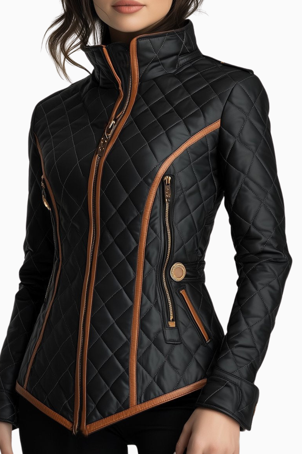 Mara – Diamond-Pattern Quilted Jacket
