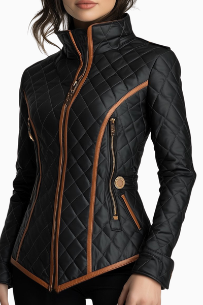 Mara – Diamond-Pattern Quilted Jacket