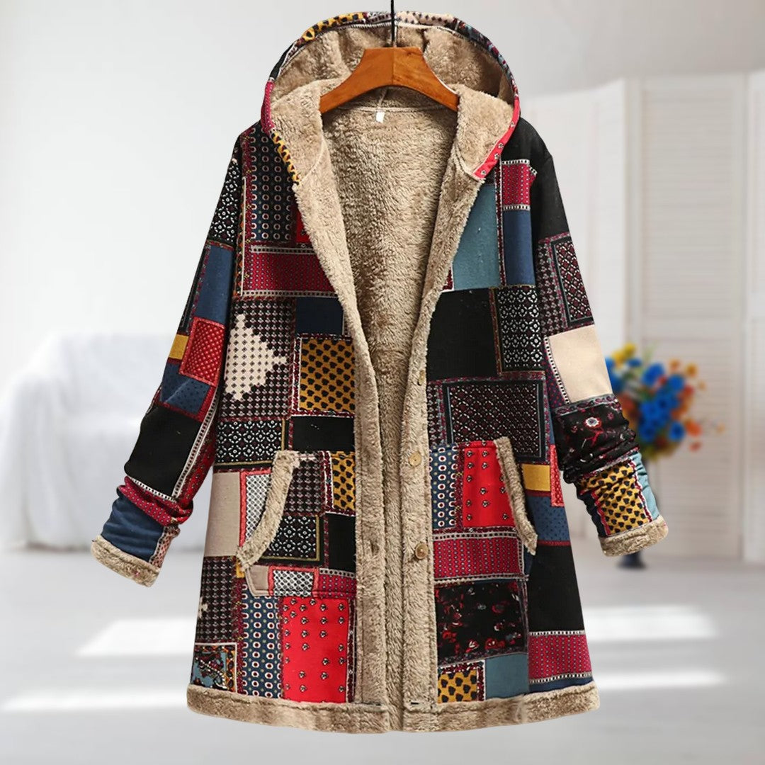 Zara | Patchwork Hooded Coat