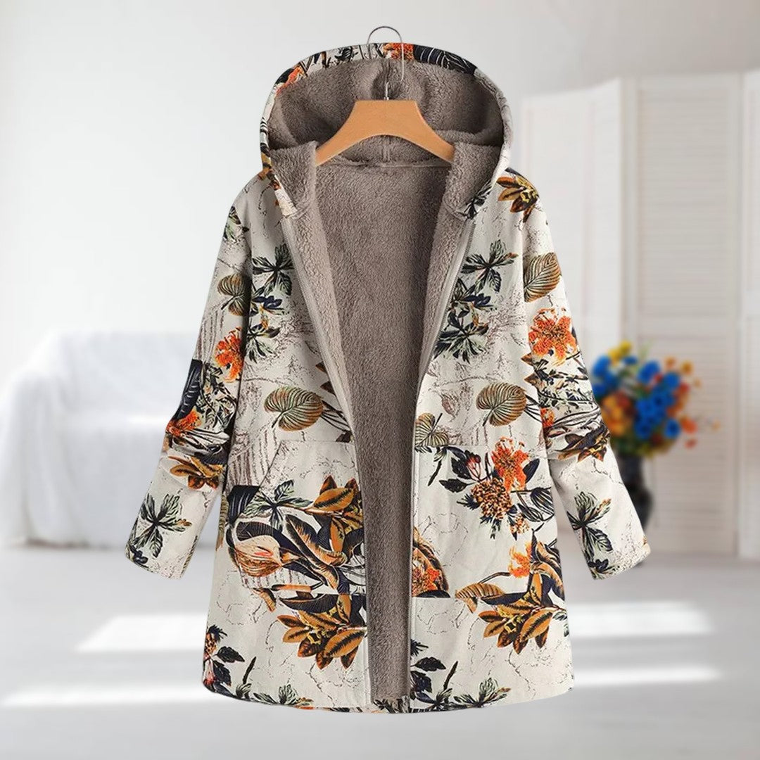 Clara | Floral Hooded Coat