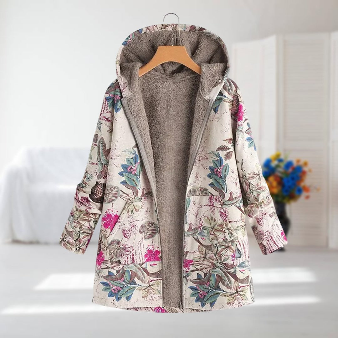 Flora | Light Floral Hooded Coat