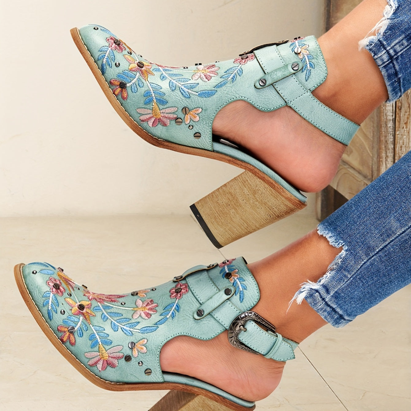 Rosine | Vintage Floral Ankle Boots