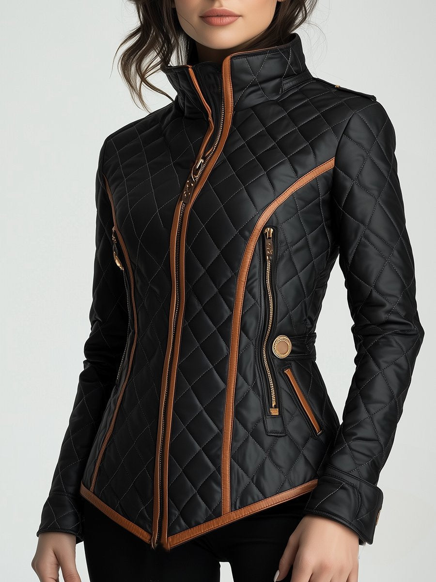 Mara – Diamond-Pattern Quilted Jacket
