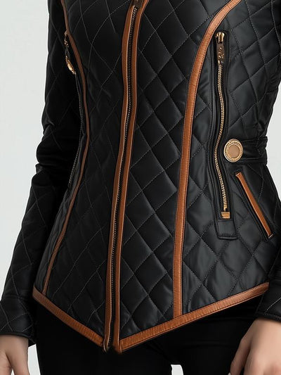 Mara – Diamond-Pattern Quilted Jacket