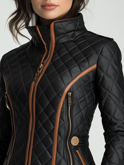 Mara – Diamond-Pattern Quilted Jacket